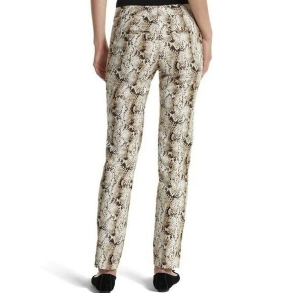 White House Black Market Slim Ankle City Pants Python Print  - Size 2 - Picture 2 of 13